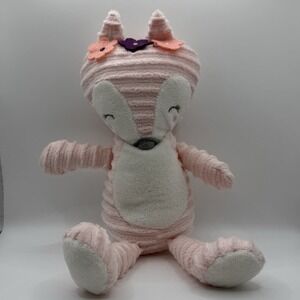 Chick Pea Pink Fox Textured Corduroy Stuffed Plush Animal Toy Doll 12"